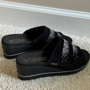 Mephisto black rhinestone sandals - EU 38 - approx US 7
